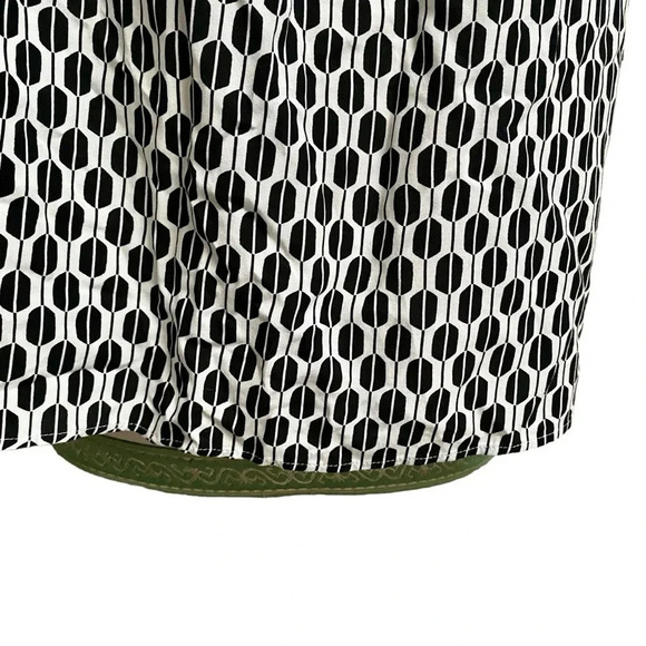 Kate Spade Off Shoulder Tassel Top Black White Abstract Print XXS Rayon - Picture 10 of 16